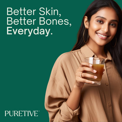 Puretive Daily Collagen Supplement | Plant Based Nutritional Mix | For Men and Women | Combats Dull Skin & Hair Loss | For Glowing Skin | 100% PURE Vegan |For Everday use | Just Mix & Sip | 100gms