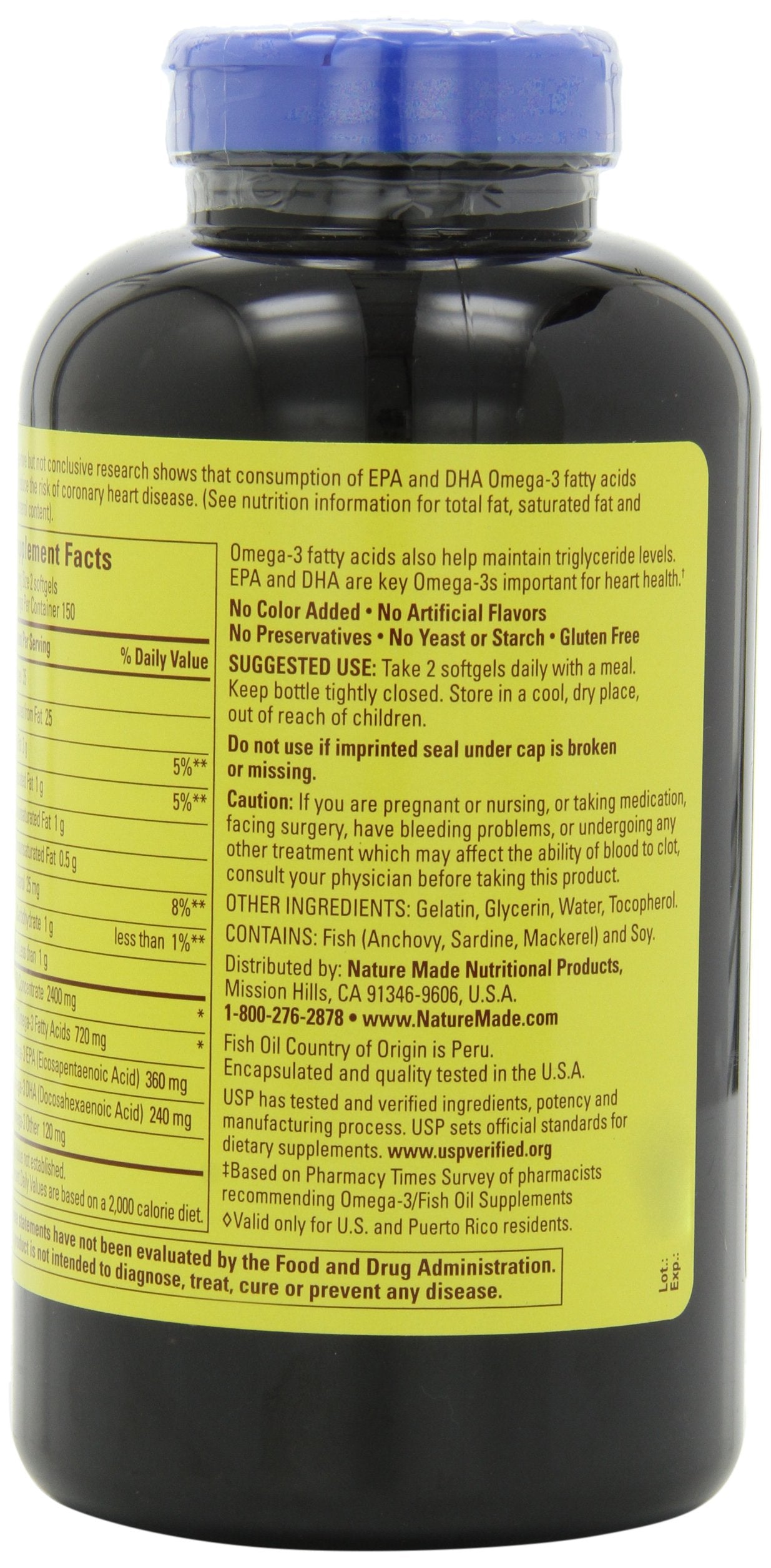 Nature Made Fish Oil Omega-3 1200mg, 300 Softgels