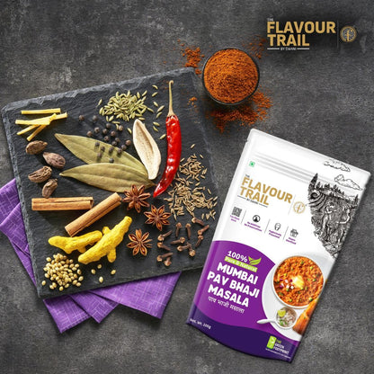 The Flavour Trail Pure & Natural Mumbai Pav Bhaji Masala | Iconic Street-Style Spice Blend | Bold, Tangy & Aromatic | No Preservatives | 100g