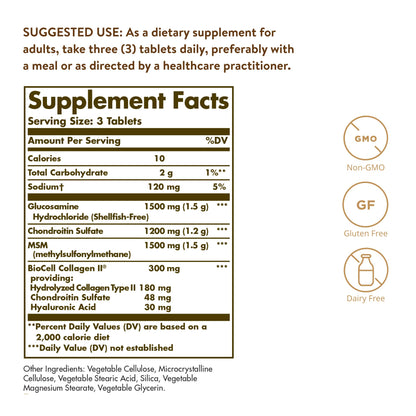 Solgar Glucosamine Hyaluronic Acid Chondroitin MSM Shellfish Free - 60- image 6