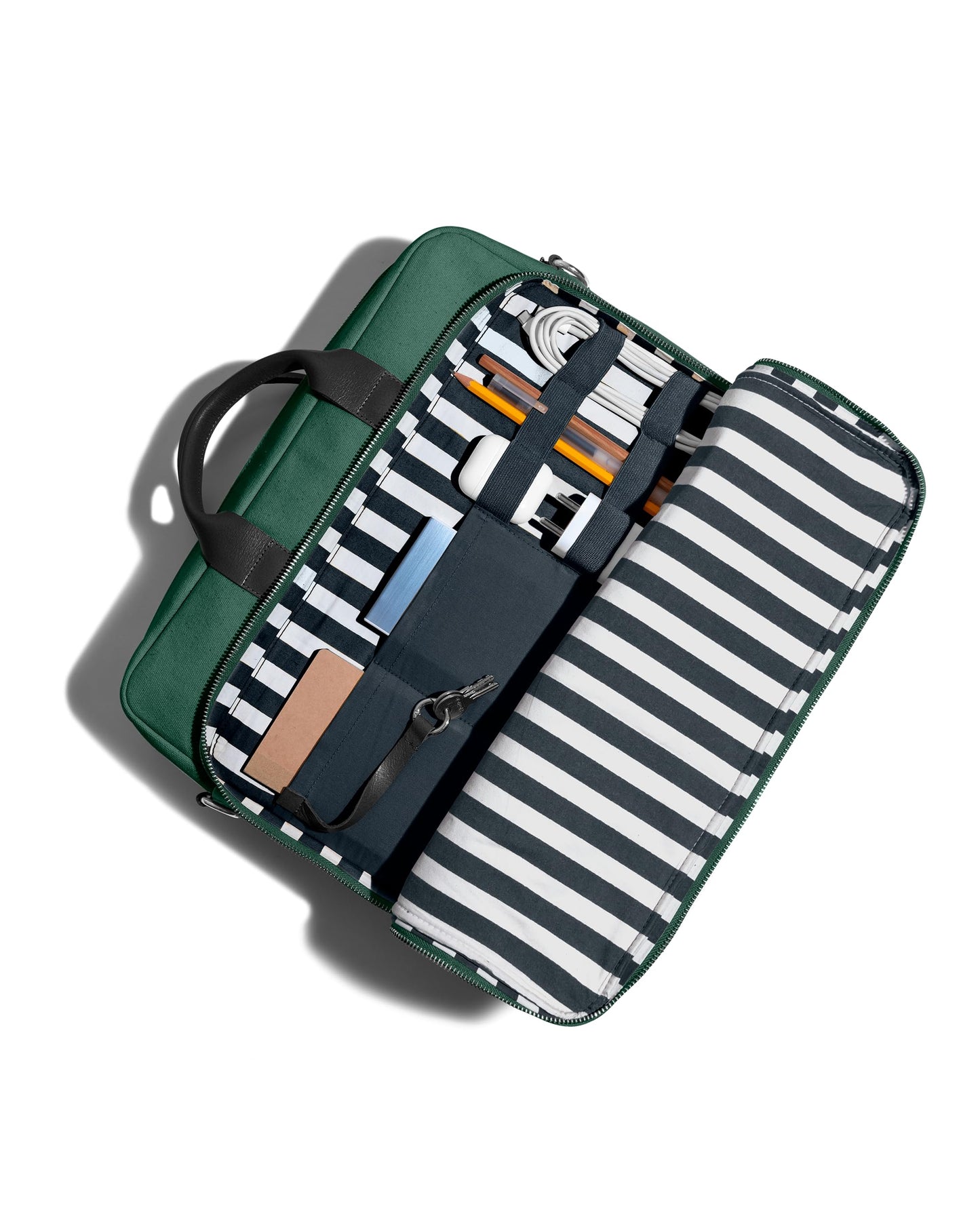 DailyObjects 100% Cotton Canvas Commute Laptop Messenger (11L) Unisex bag | Travel Shoulder Handbag With Trolley Sleeve | Metal Zip Closure, Leather Handles | Padded Laptop Compartment For 14"