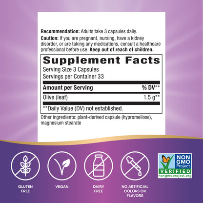 Nature's Way Olive Leaf, 100 Veg Capsules- image 6