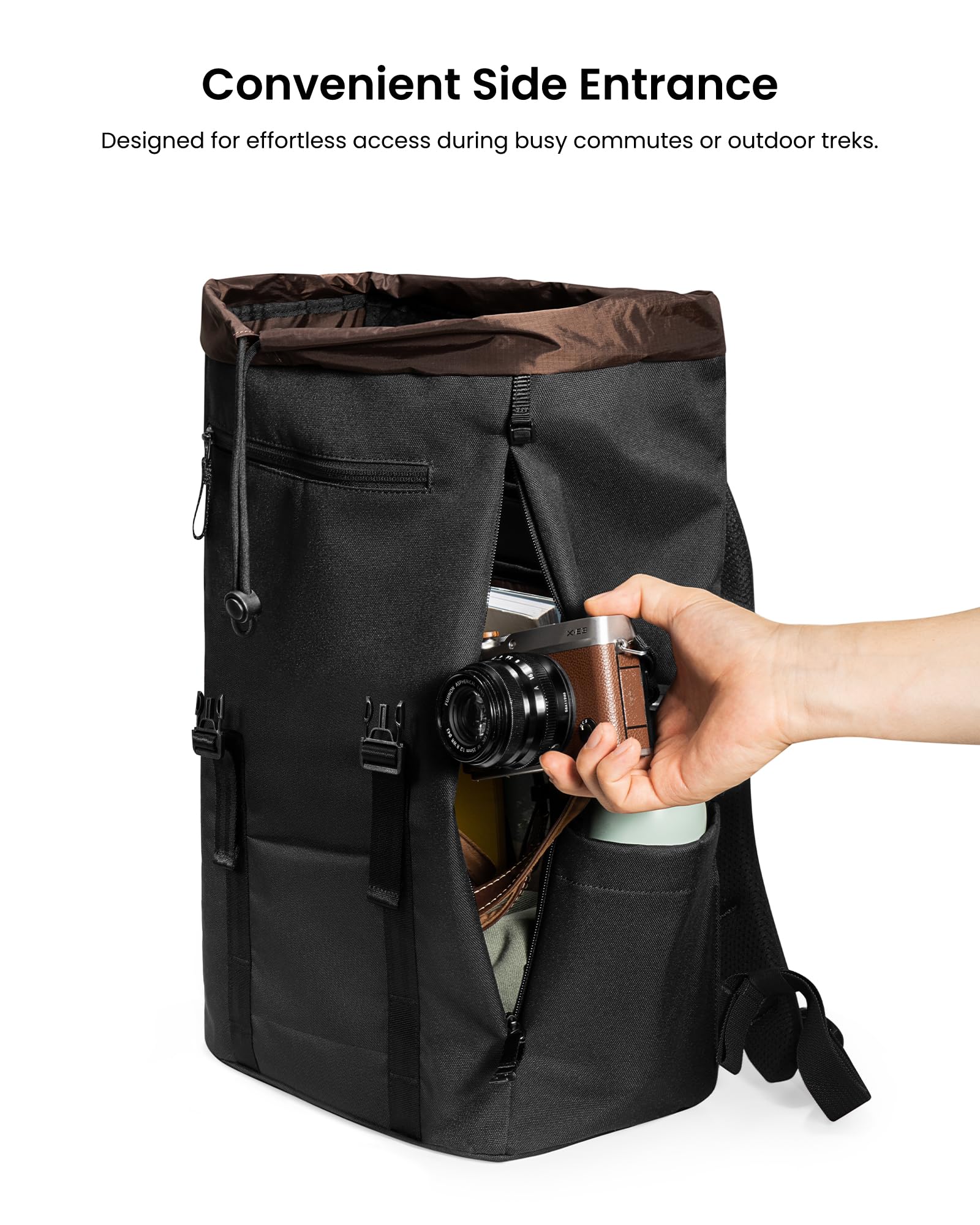 Tomtoc VintPack-TA1 Flap Laptop Backpack (15.6 Inch/22L), Dark- image 5