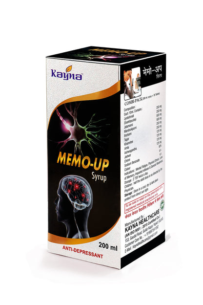 Kayna Memo Up Syrup + Tablet Combo with Jyotishmati, Brahmi & Ashwagandha – Pack of 2