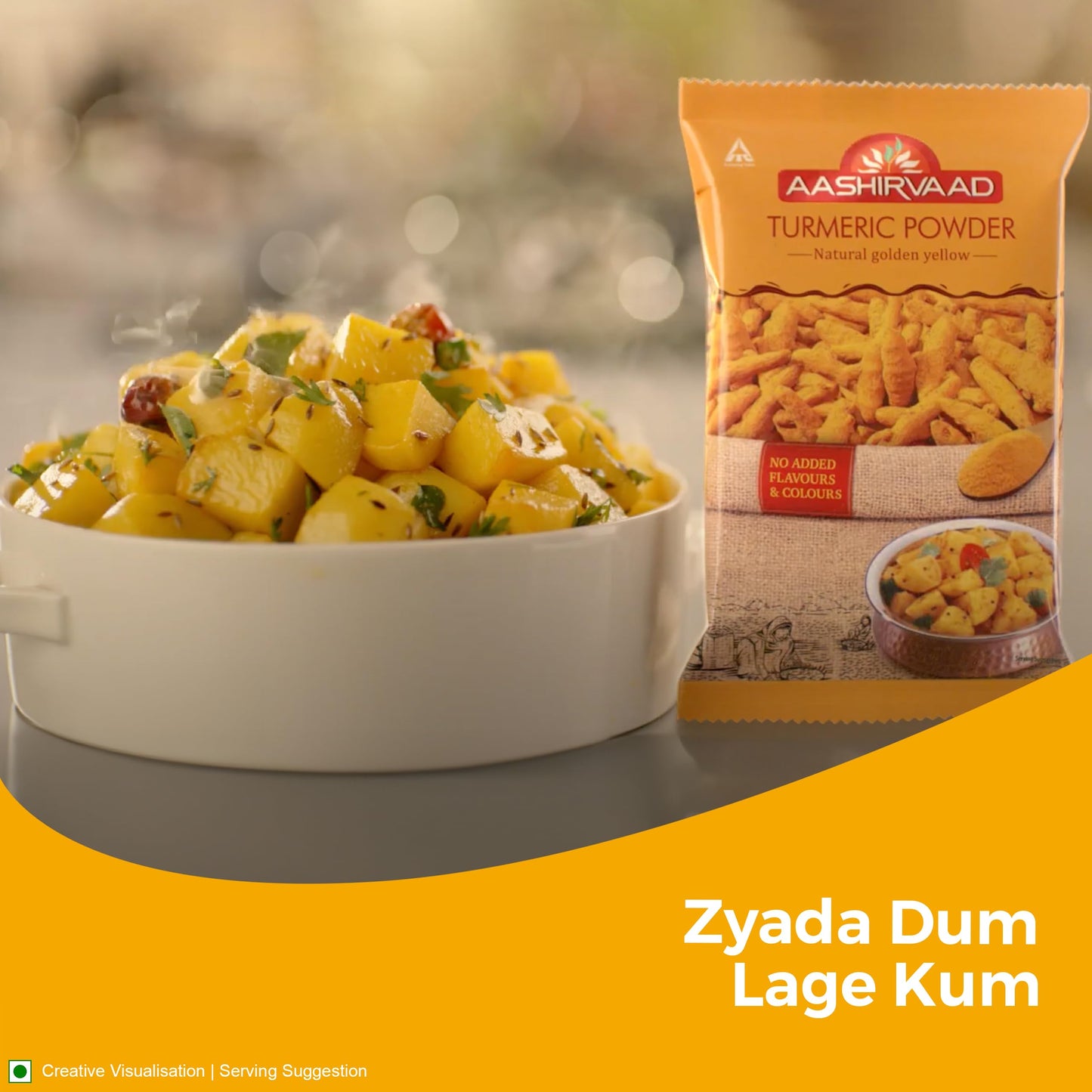 Aashirvaad Turmeric Powder, 100g, Natural Golden Turmeric Powder with No Added Flavours and Colours