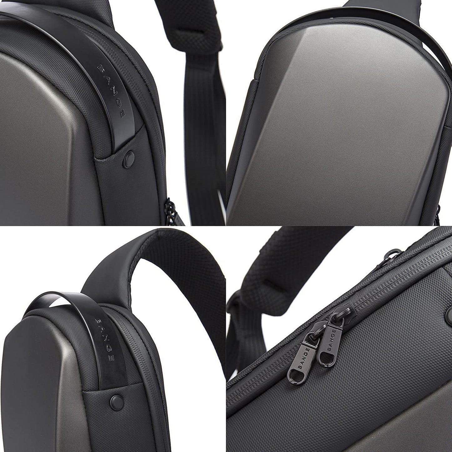 Red Lemon BANGE Waterproof TPU Unisex Travel Crossbody Sling Bag Chest Pack with USB charging (Grey)