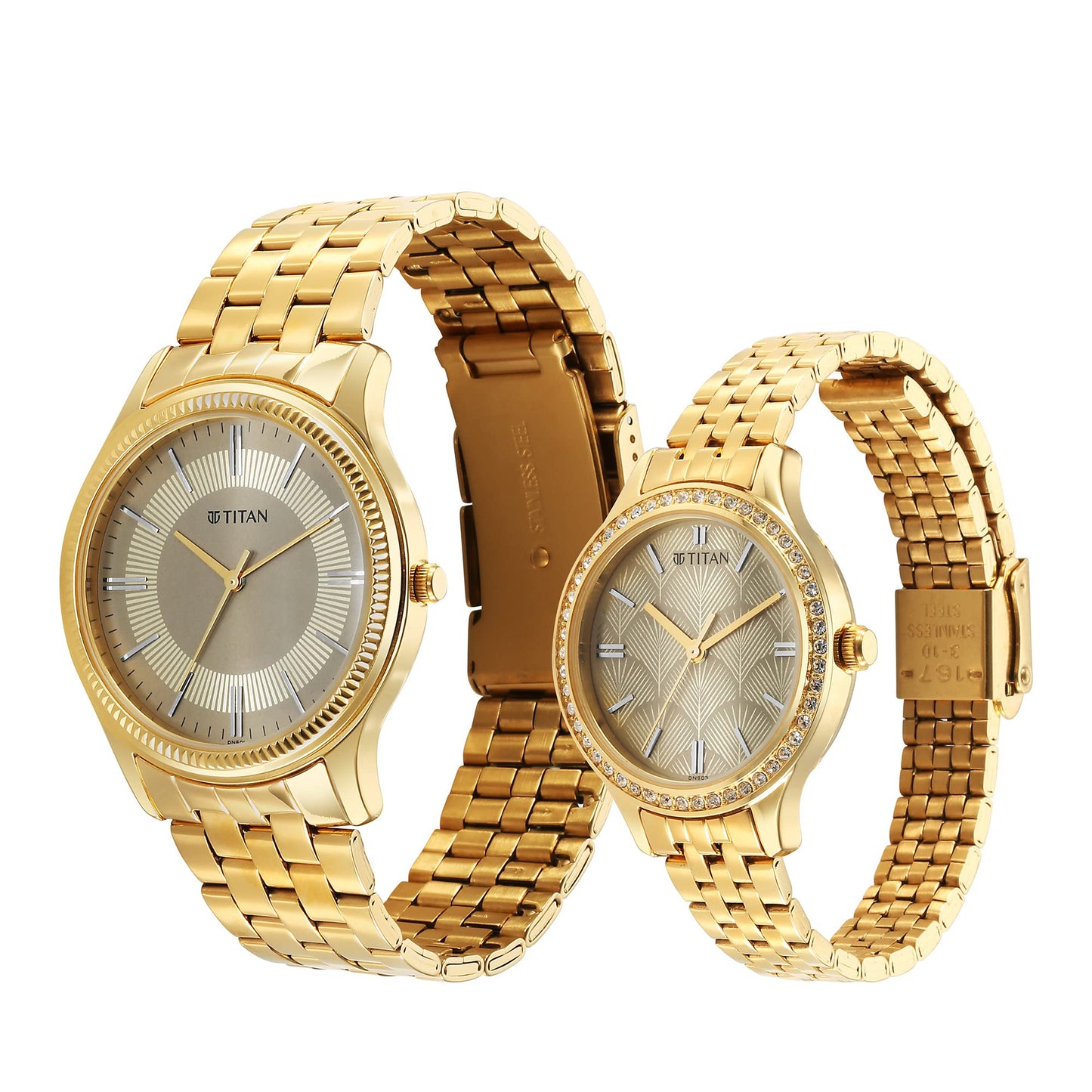 Titan Karishma Bandhan Champagne Dial Analog Stainless Steel Strap Watc- image 4