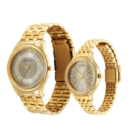 Titan Karishma Bandhan Champagne Dial Analog Stainless Steel Strap Watc- image 4
