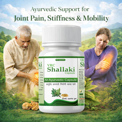 VRC Healthcare Shallaki Capsule | Ayurvedic Supplement for Knee, Back, Joint, Shoulder, Muscle Pain & Swelling | Reduces Pain, Stiffness, Swelling & Enhances Bone Strength | 60 Capsules