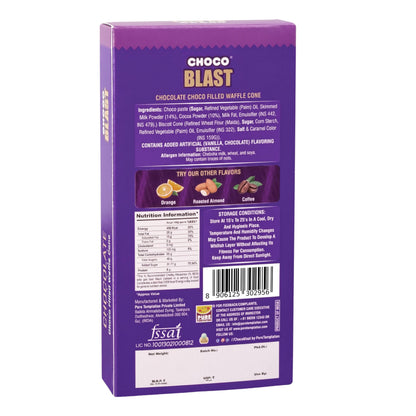 Pure Temptation Chocoblast – Chocolate-Filled Waffle Cones | Box of 8 | Crunchy Snack for Kids & Adults | Non-Melt Chocolate | Celebration Gift Pack | Individually Wrapped Bites