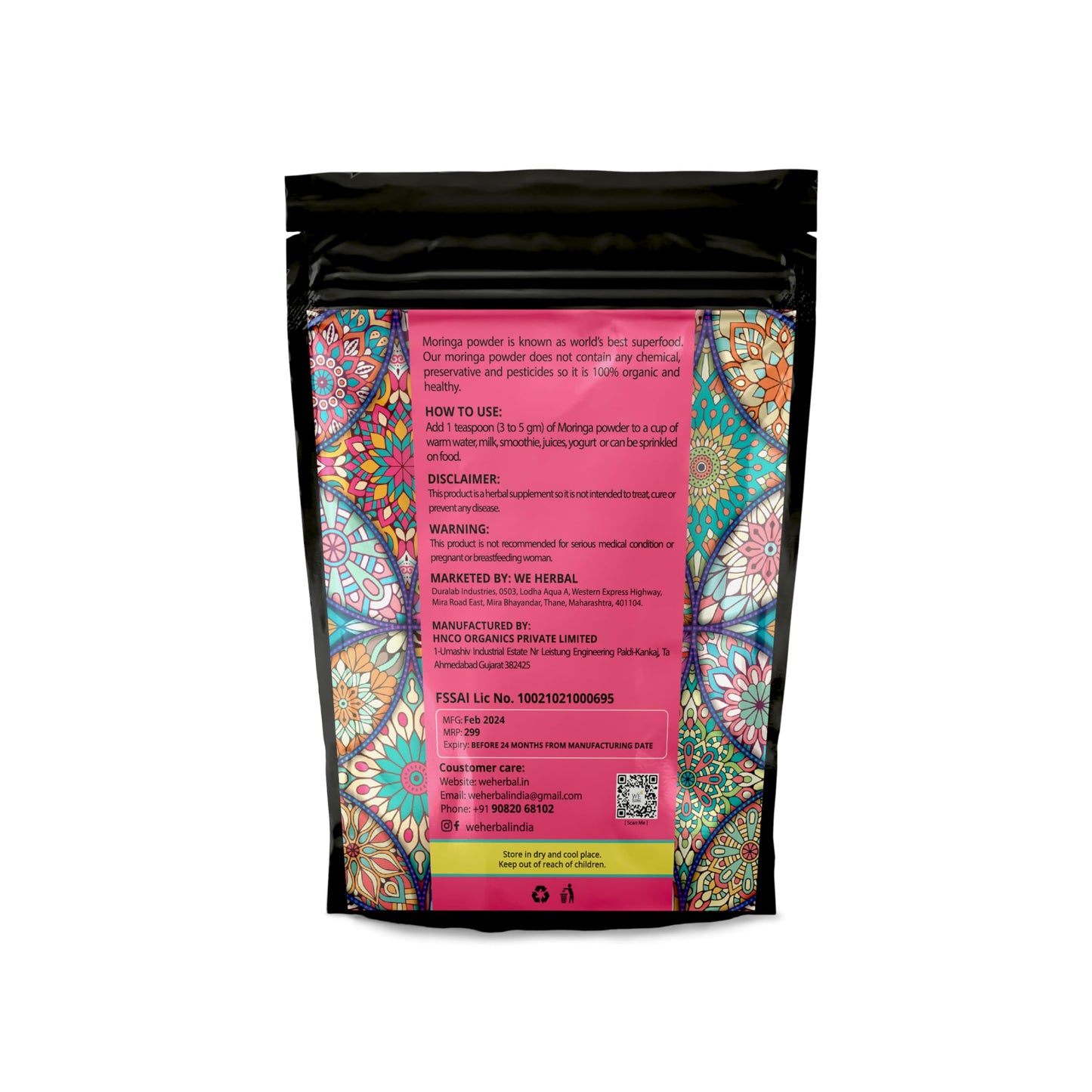 WE HERBAL Organic Moringa Powder, 100% Natural, Helps in Weight Loss, R- image 3