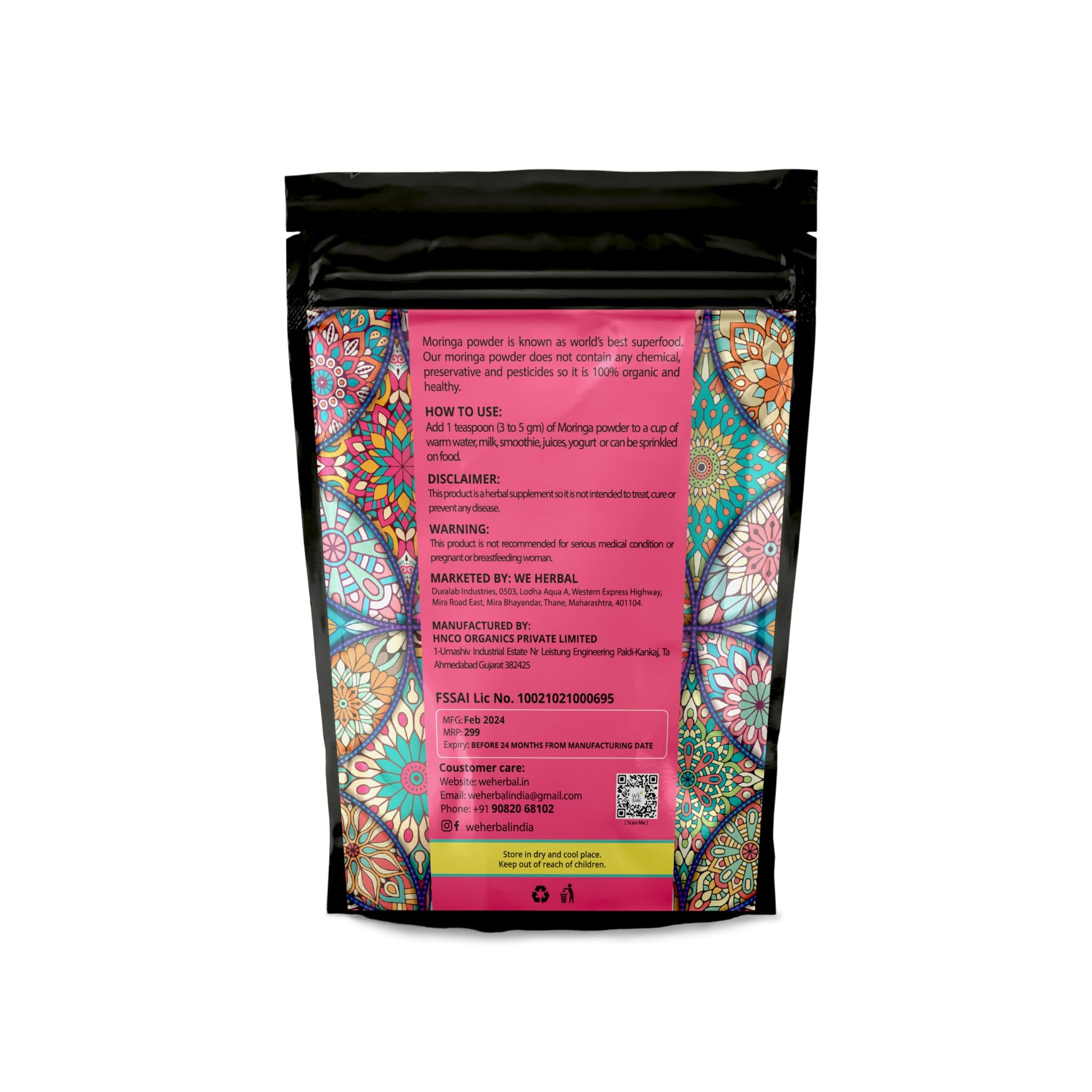 WE HERBAL Organic Moringa Powder, 100% Natural, Helps in Weight Loss, R- image 3