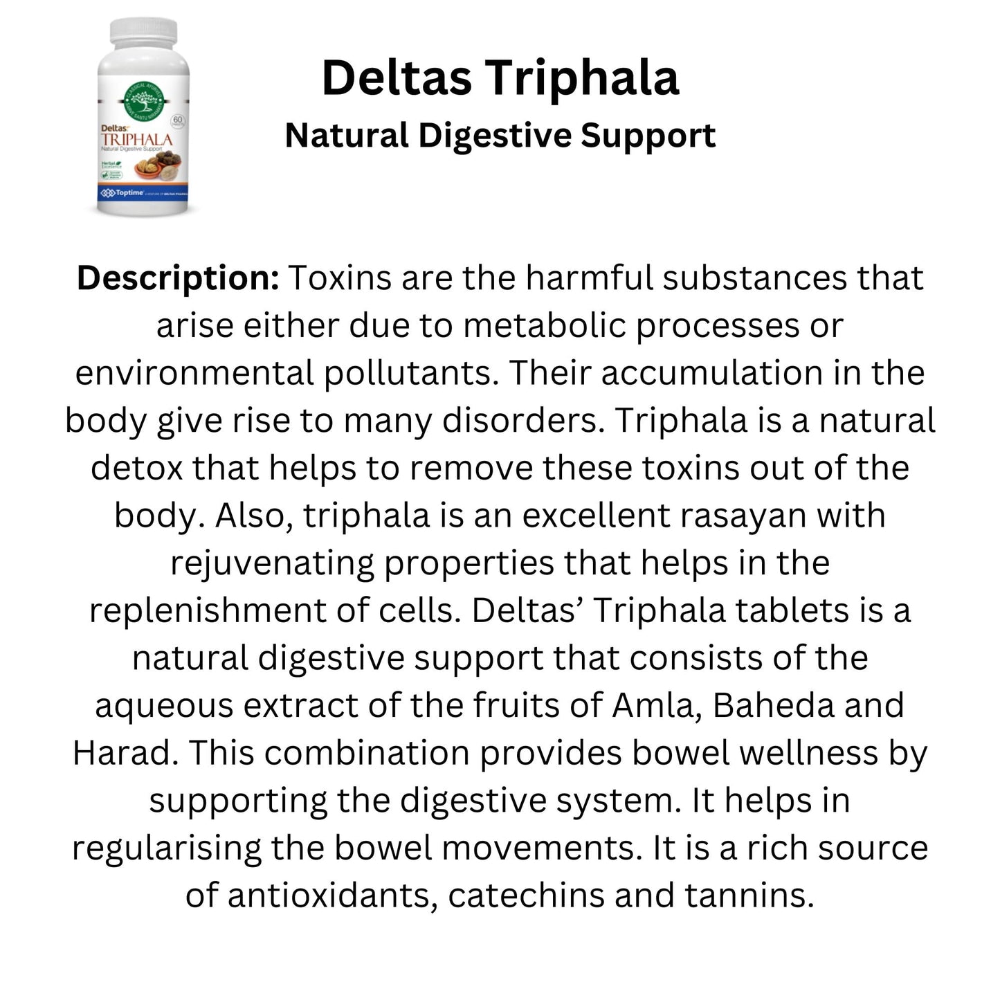 Deltas Triphala Herbal Supplement: Digestive Wellness & Holistic Health
