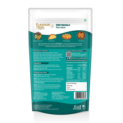 The Flavour Trail Pure & Natural Fish Masala | Perfect for Kerala, Malvani, Bengali & Tandoori Fish Dishes | Prawns Masala | Spicy & Tangy Masala for Seafood Lovers | Perfect for Fried Fish, Tandoori, & Gravy | 100g