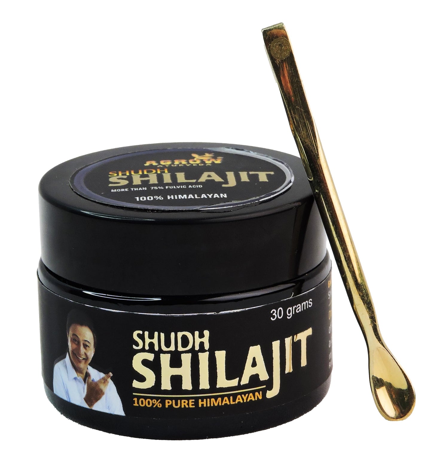 Agrow Pure Himalayan Shilajit Resin 30gm | Ayurvedic Health Supplement for Strength, Stamina, Vitality & Immunity | 100% Natural Shudh Shilajit