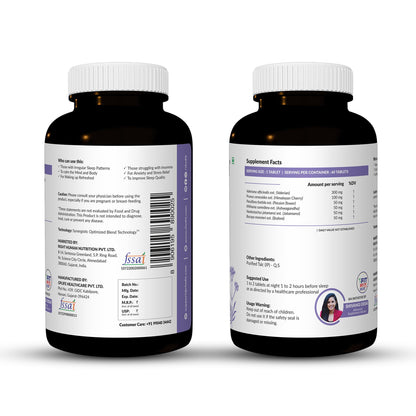 SATVAM Sleep Restore, Relaxation & Stress Relief Tablets (60 Veg Pills), Plant-Based, Vegan Formula with Valerian, Ashwagandha & Brahmi Supports for Calmness, Mental Clarity & Emotional Balance