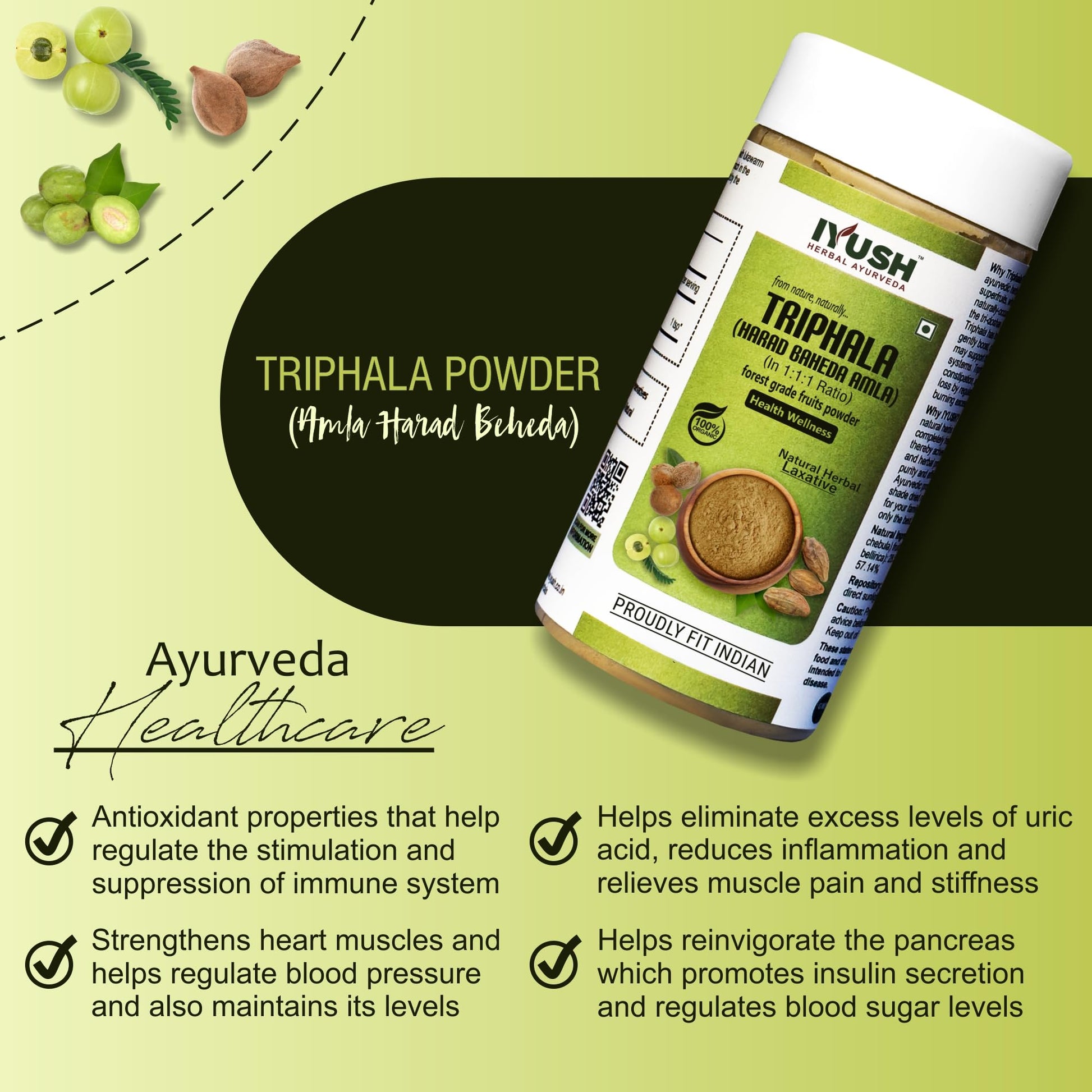 Iyush Herbal Ayurveda Triphala Powder – 100Gm | Triphala Churna Powder- image 6