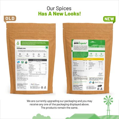 Pure Organio Organic Dried Kashmiri Chilli Whole (kashmiri Byadgi chilli) Authentic Sun Dried Lal Mirch Spice Mild Flavor (200 Gm)