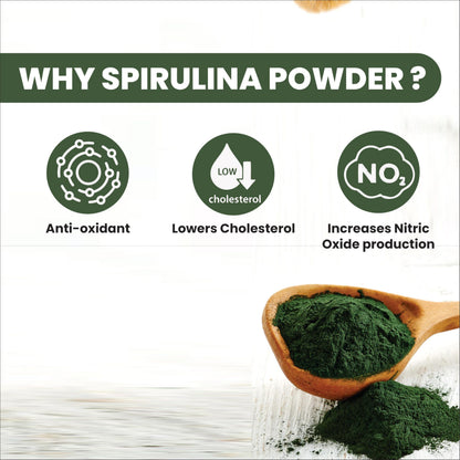 SMART ORGANICS Spirulina Powder Herbal Nutrition Plant Based Algae Vegan & Gluten-Free Superfood for Daily Wellness Energy Support Immunity Detox and Balanced Diet (200gm)