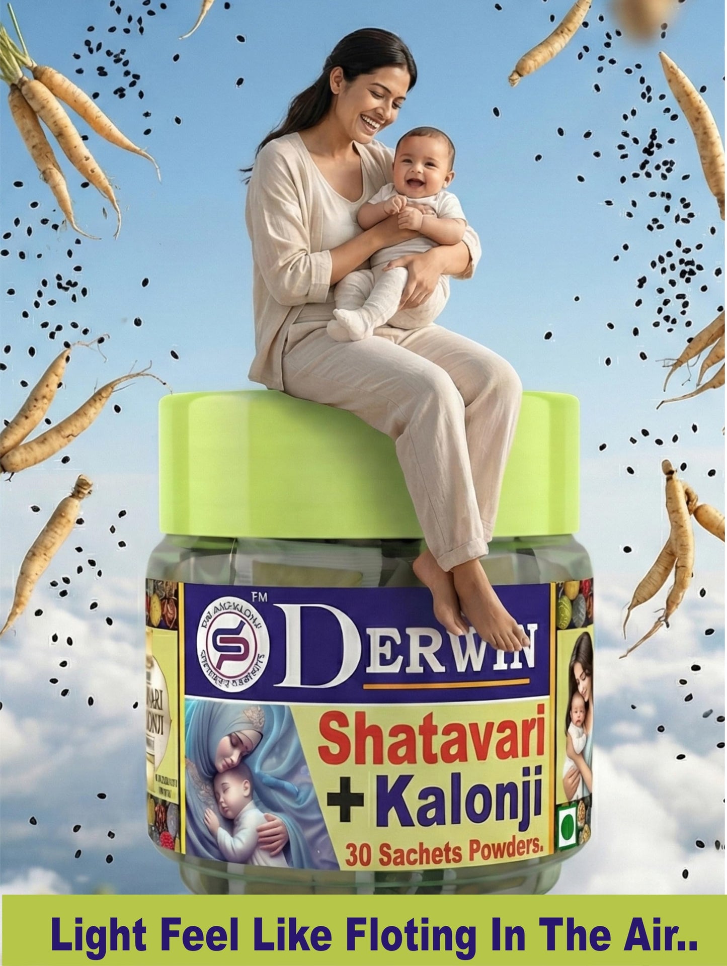 DERWIN Micronized Shatavari & Kolonji Powder | 100% Herbs & 0% Sugar | Others Brands 20% Shatavari + 80% Sugar | Ultra Fine Micronised Technology | Milk Booster for New Mothers | Female Tonic And Herbal Health Suppliment | Natural Lactation Supprt | Satav