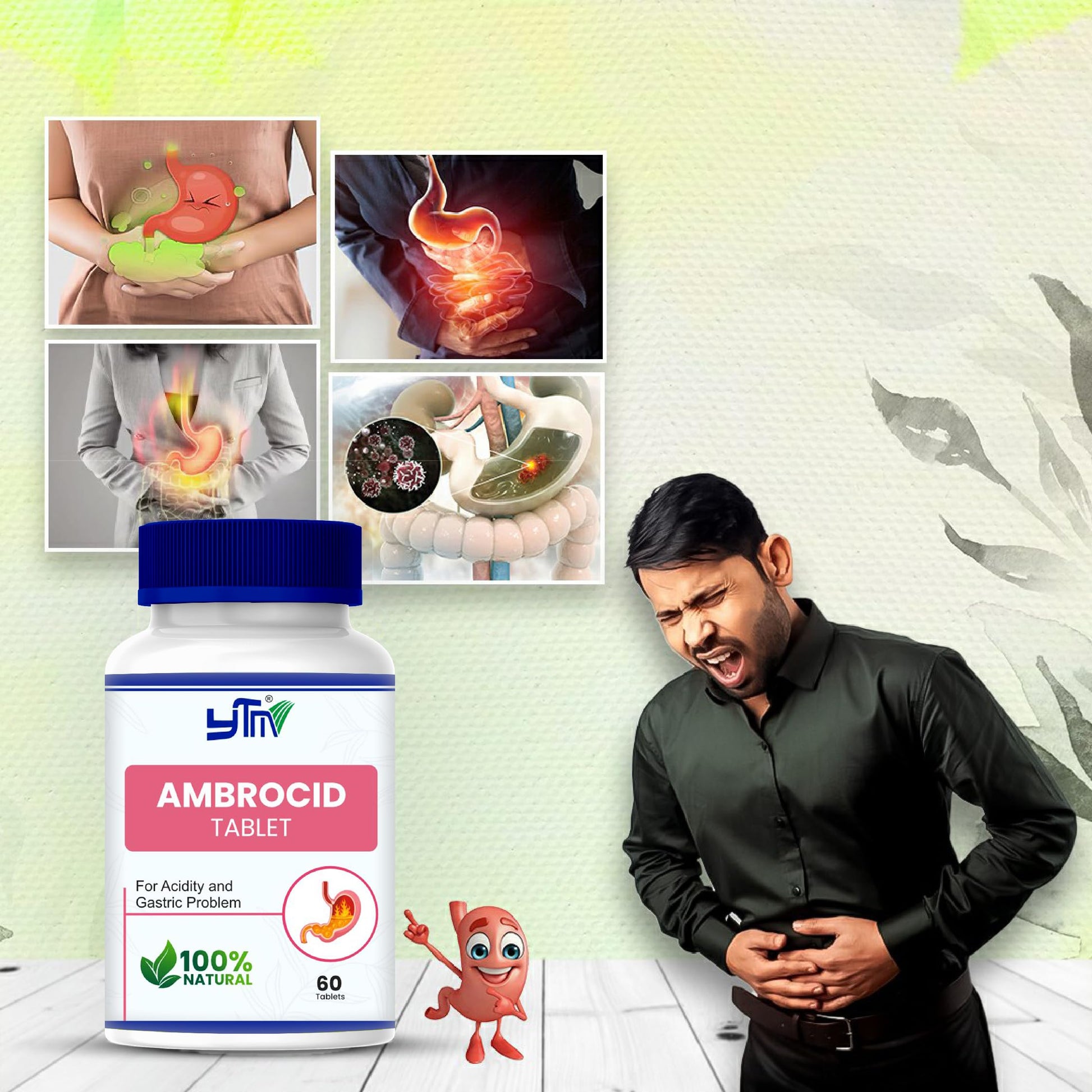 YTM Ambrocid Ayurvedic Tablets – 60 Tabs | relief in Acidity, Gas, Indi- image 4