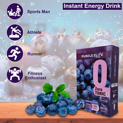 Muscle Elite Fitness Isotonic Instant Energy Drink Formula, Extended Workout Electrolyte Energy Drink Dextrose Monohydrate and L-Glutamine | 825mg Electrolytes [32 Servings, Blueberry Flavor]