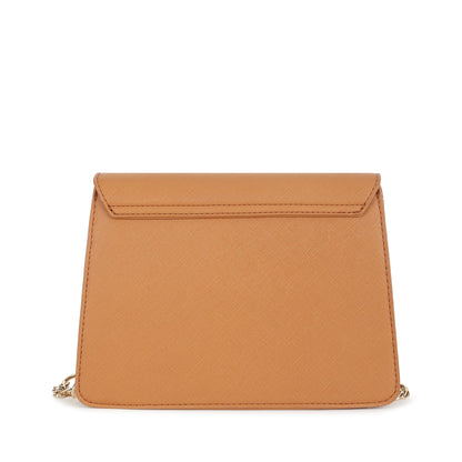 Fastrack Sling | Faux-Leather Women’s Handbag | Structured Tan Sling with Gold Accent Strap & Dual Closure