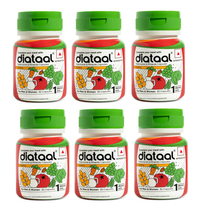 Diataal Nutripop Multivitamin I Biotin for Hair I Energy I Immunity I Supplement For Fitness & Wellness | 180 Capsules |Pack of 6 (30 cap each pack)