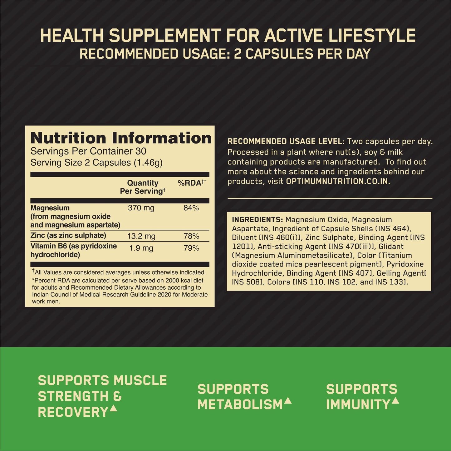 OPTIMUM NUTRITION (ON) Multivitamin for MEN,60 Tablets, 26 Vitamins & Minerals and (ZMA) Zinc Magnesium Aspartate - 60 Capsules, 1 count