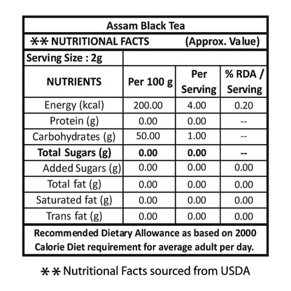 Golden Tips Garden Fresh Assam Long Leaf Black Tea (100 Gram, 50 cups)