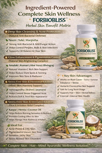 FORBIOBLISS Ayurvedic Skin Care Tablets, 60 Tablets