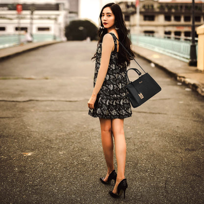 EXOTIC formal hand bag for women (Black)