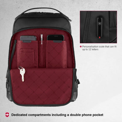 Victorinox ALOX NERO Backpack, Black Business Backpack, Commuting to Work, Black