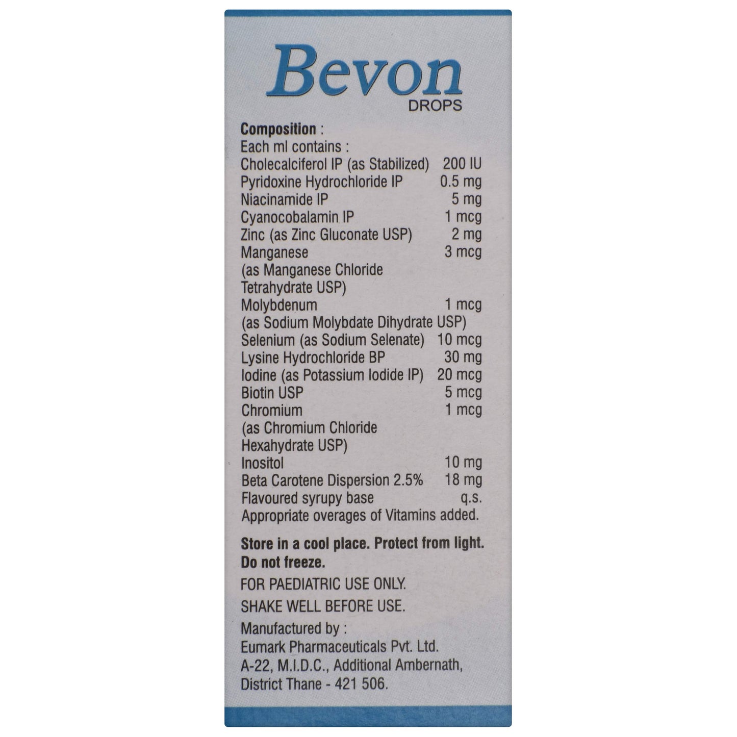 Bevon - Bottle of 15 ml Drops