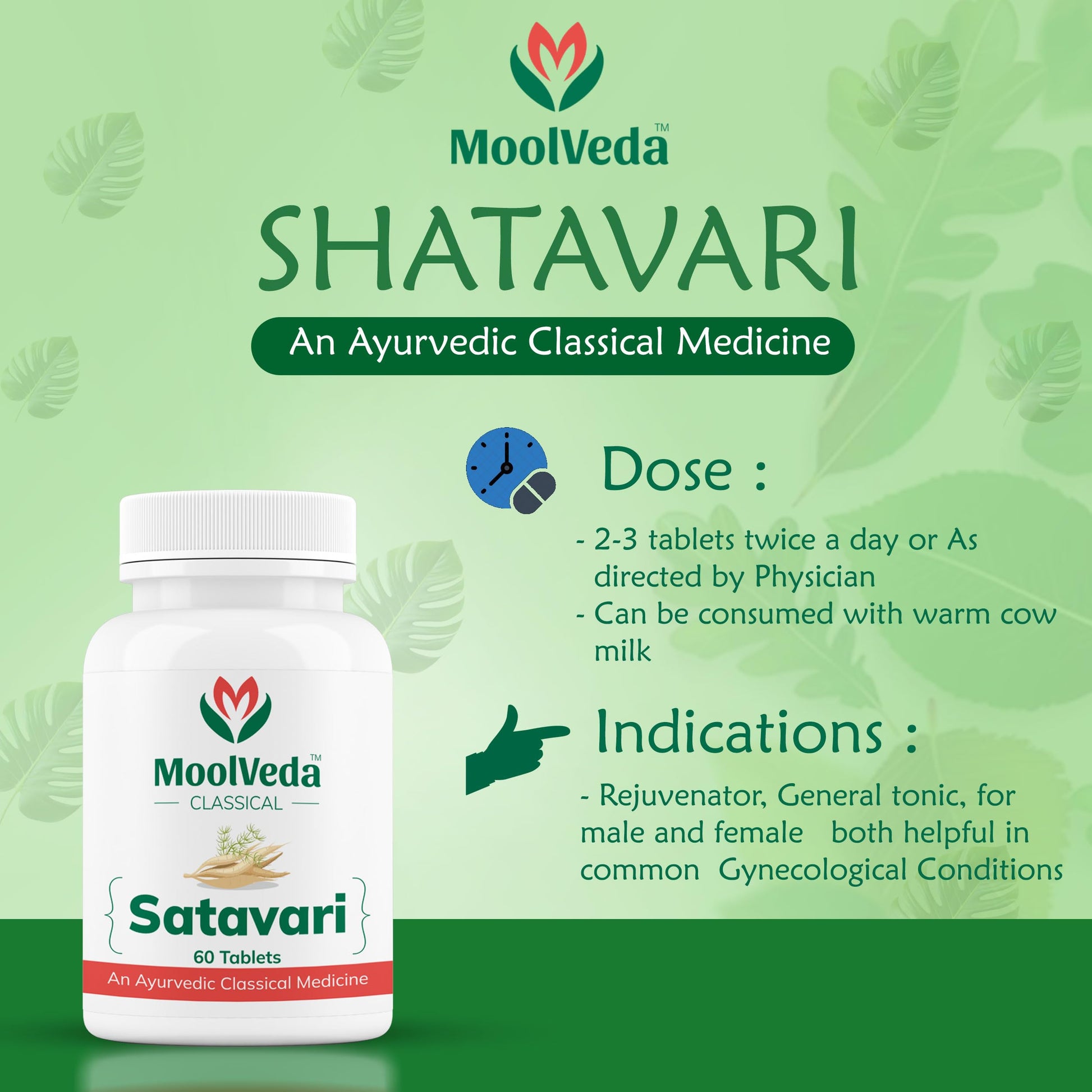 Moolveda Satavari Tablets | For Herbal & Natural Women's Wellness | Boo- image 3