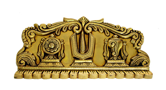 Brass Shankh Chakra Namah Showpiece | Padmanabha Swami | Vishnu | Home Decor (10