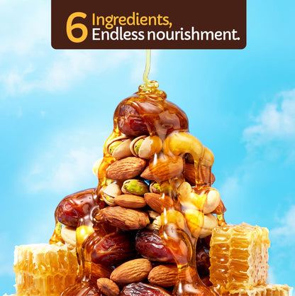 Farmley Date Bites I Dates Barfi Made with Dates, Pista, Cashews, Almonds, Honey and Pure Ghee I Dry Fruits Nuts, Healthy Snacks Sweets,Gluten Free, No Added Sugar (200g, Dates Bites Jar)