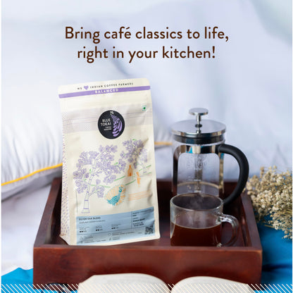 Blue Tokai Coffee Roasters Silver Oak Cafe Blend - Medium Roast | Home Espresso Grind 250g | 100% Arabica Beans | Specialty Coffee | Freshly Roasted Ground Coffee
