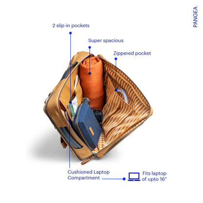 DailyObjects PET Amber Meridian Convertible Briefpack (Backpack + Briefcase) (16L)| 100% Recycled | Fits any Laptop Upto 16 Inch | Lightweight Shoulder Backpack | Multiutility Bag with Trolley Sleeve