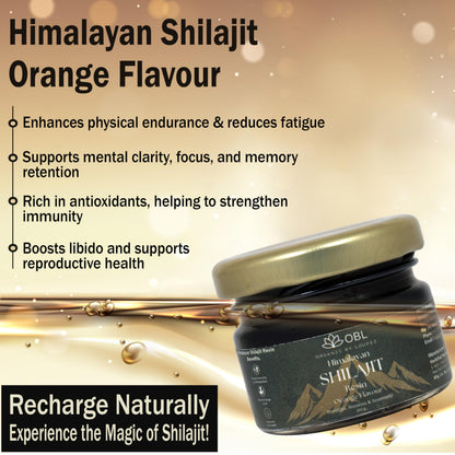 OBL Himalayan Shilajit Resin with Honey – Pure Himalayan Blend – Strength, Stamina & Muscle Booster – Energy Supplement for Men & Women – 250mg/Serving – 80 Servings – 20g Pack