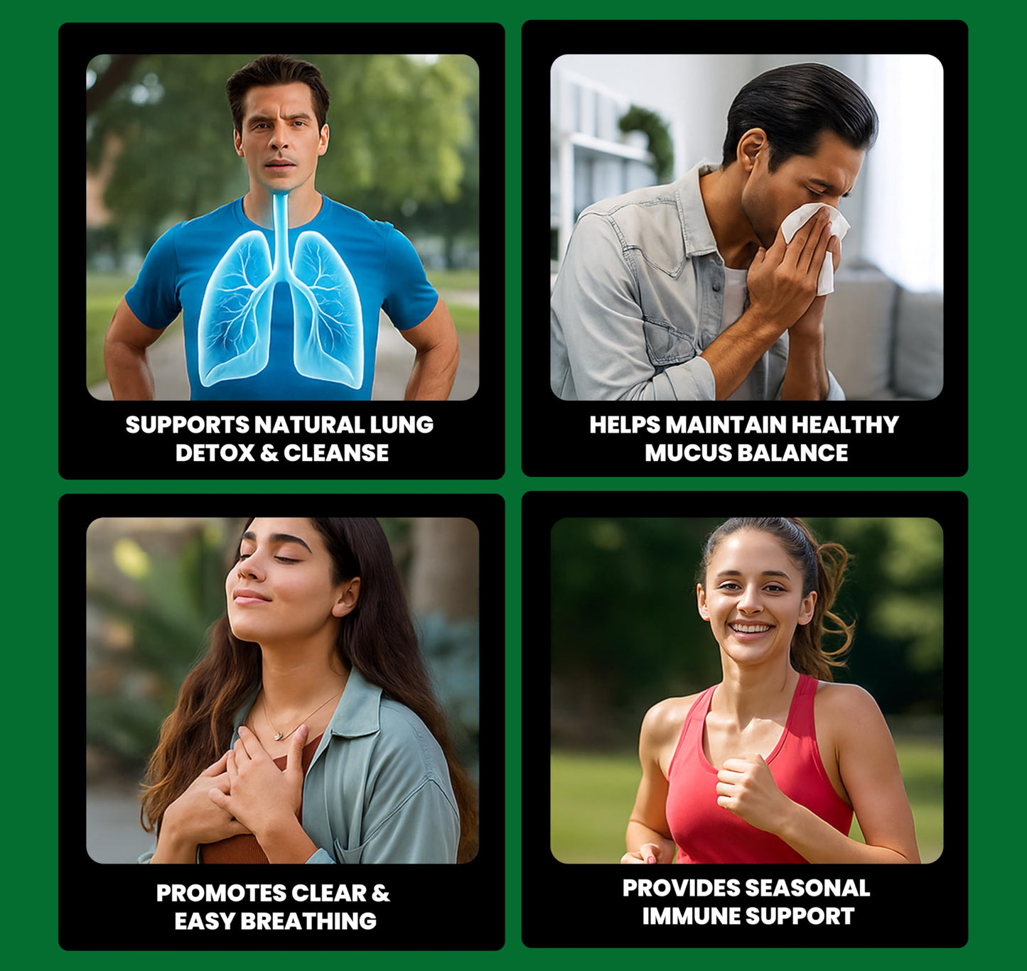 Grinbizz Lung Detox Capsules | Supports Lung Health, Respiratory Function & Mucus Removal | Herbal Antioxidant Cleanse | Ayurvedic Supplement for Immunity & Breathing Support | 60 Capsules