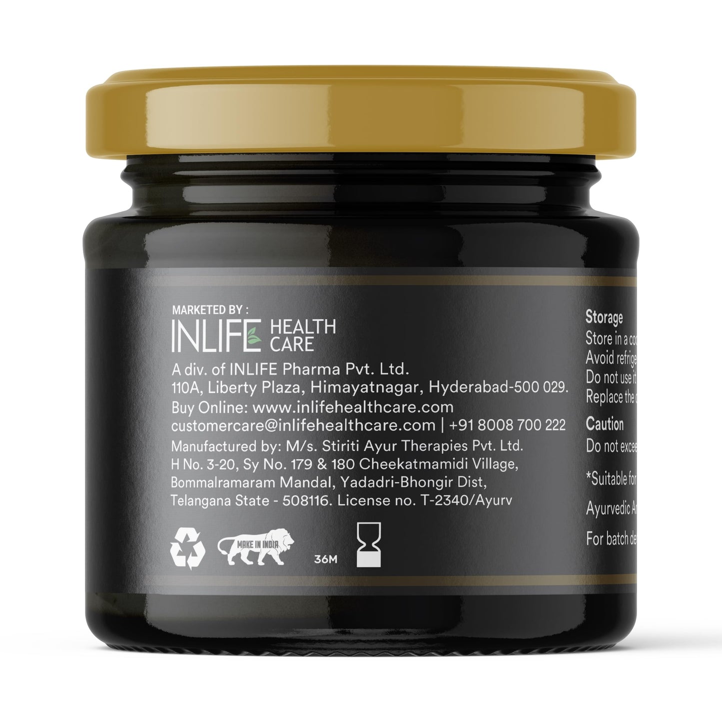 INLIFE Shilajit Gold 20g | Original Himalayan Shilajit Resin with Ashwagandha, Tribulus, Turmeric, Kali Musli | 75% Fulvic Acid | Lab Tested Ayurvedic Supplement