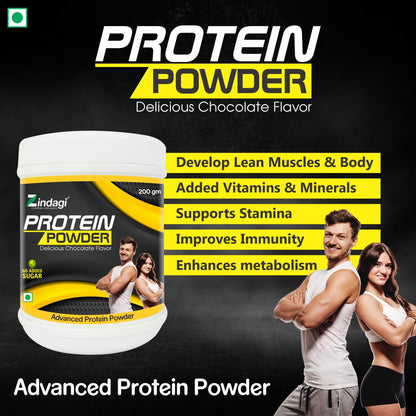 Zindagi Protein Powder for Adult - Whey Protein Powder - Health Supplements for Adult - Sugar Free Nutrition Drink (200 Gm)
