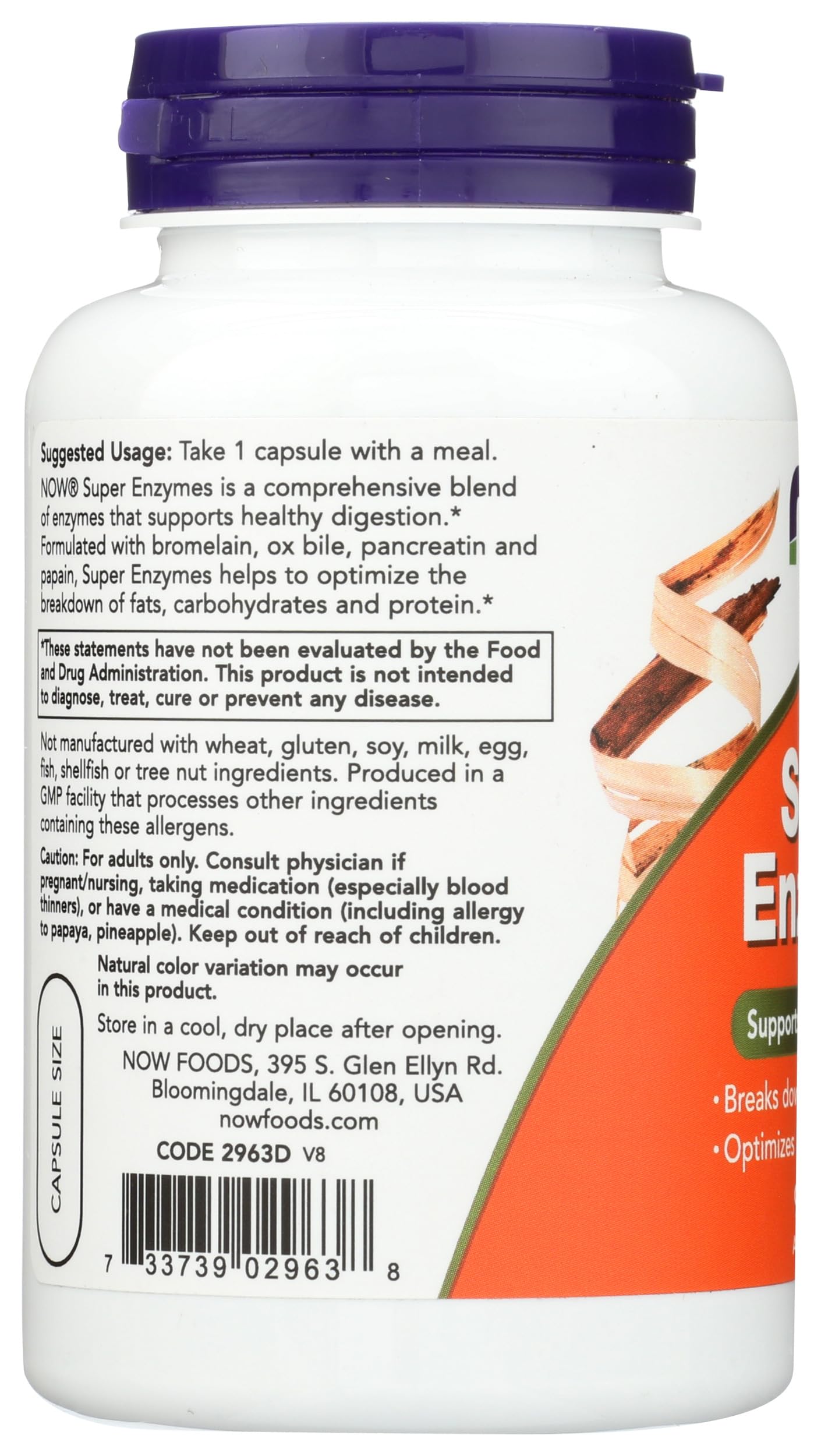 Now Foods Super Enzymes, 90 Capsules- image 4