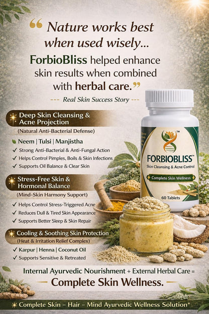 FORBIOBLISS Ayurvedic Skin Care Tablets, 60 Tablets