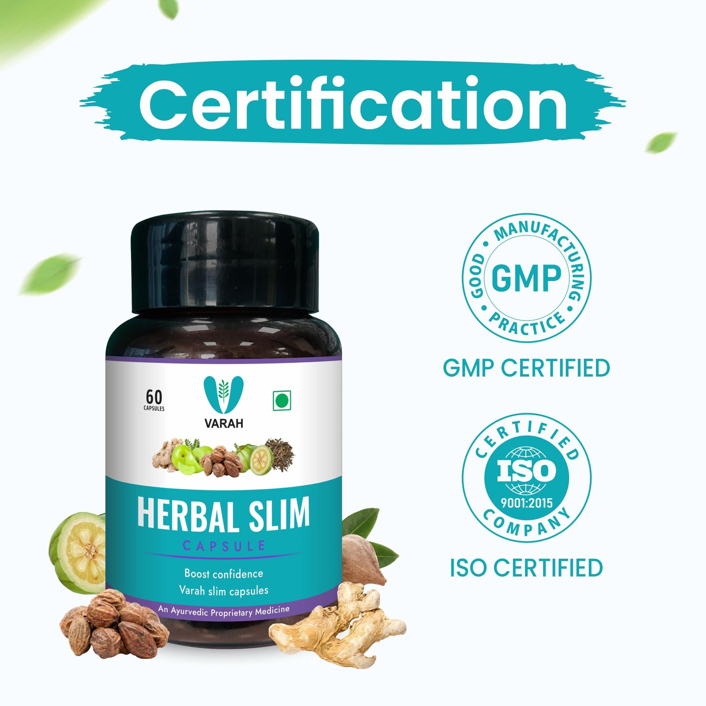 VARAH HEALTHCARE Herbal Slim Capsules - Natural Weight Management Formula | 60 Capsules | Supports Healthy Weight Loss & Metabolism