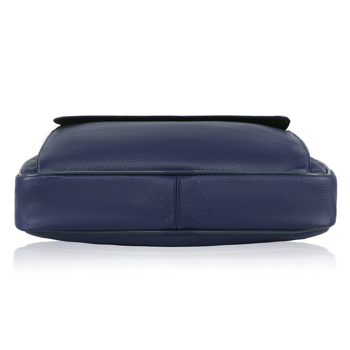 WildHorn Leather Laptop Messenger Bag for Men I Fits Upto 15.6 Inch Laptop/MacBook I Padded Laptop Compartment I Carry Handles with Adjustable Strap I DIMENSION : L-16 inch W-3 inch H-12 inch (Navy)