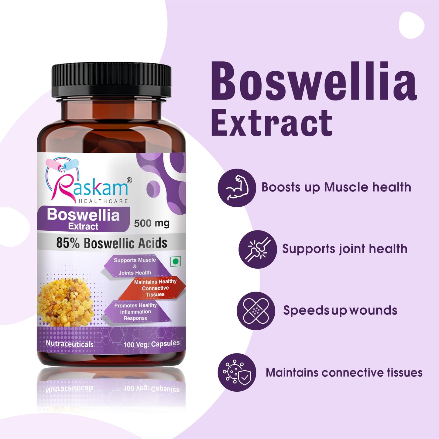 RASKAM BOSWELLIA Serrata Extract - 120 Vegetable Capsules