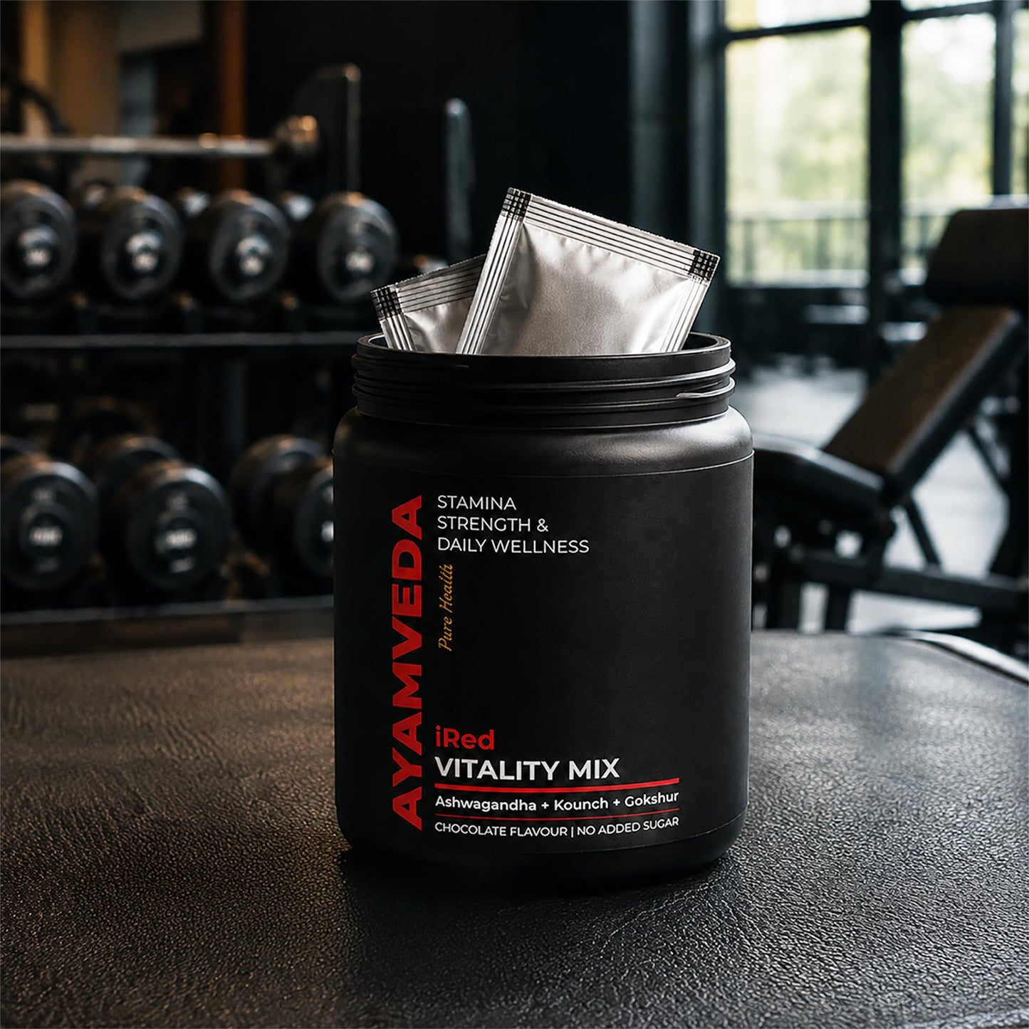 Ayamveda Vitality Mix Gym Edition | Ayurvedic Energy & Recovery Supplement for Men | Ashwagandha, Shilajit, Maca & Safed Musli Blend | Supports Strength, Stamina & Gym Performance