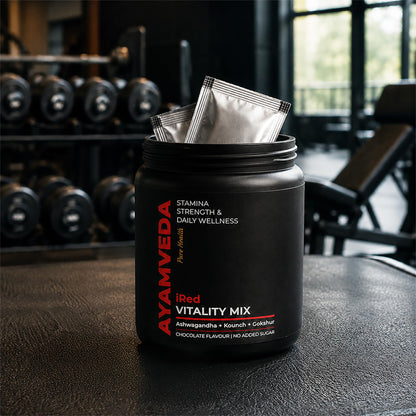 Ayamveda Vitality Mix Gym Edition | Ayurvedic Energy & Recovery Supplement for Men | Ashwagandha, Shilajit, Maca & Safed Musli Blend | Supports Strength, Stamina & Gym Performance